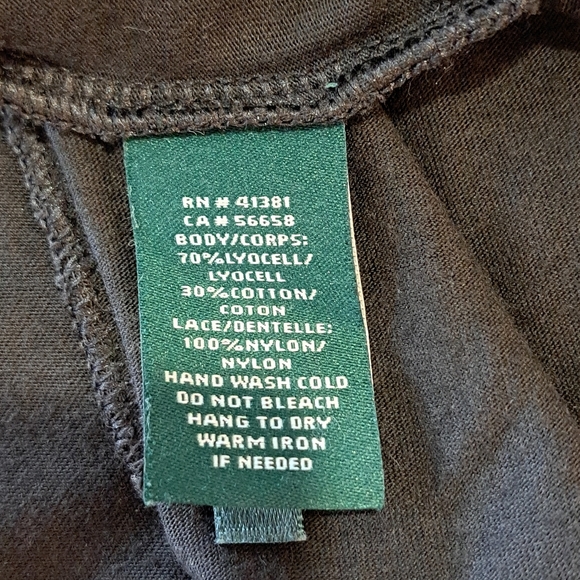 Lauren Ralph Lauren Black Lace And Jersey Blouse 2X - Picture 6 of 9